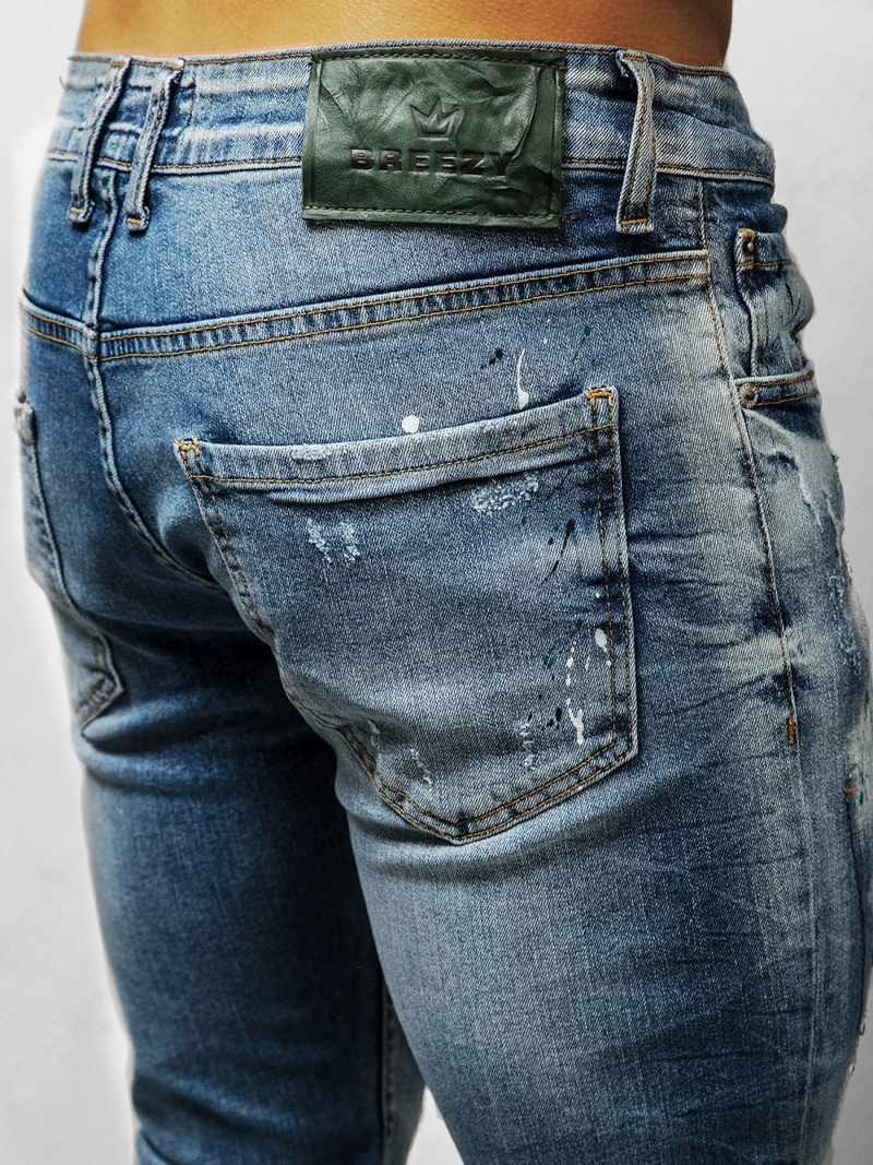 Spodnie jeansowe męskie niebieskie OZONEE B/20203077