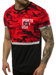 T-Shirt męski czerwony OZONEE JS/SS10982