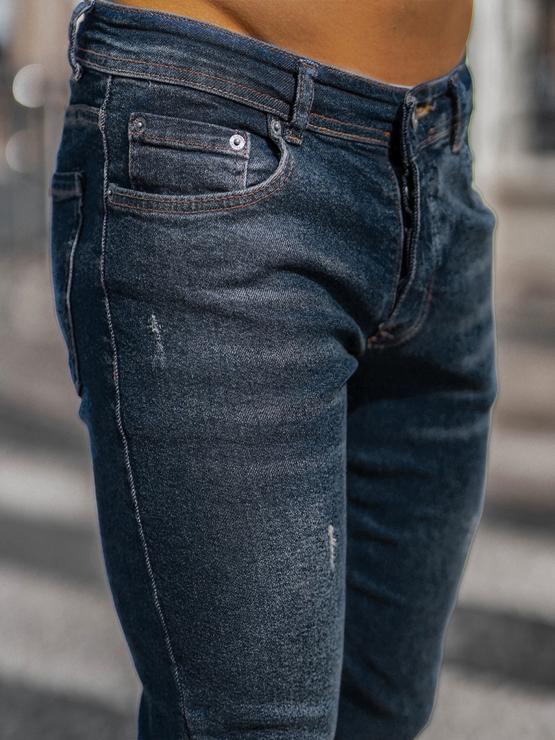 Spodnie jeansowe męskie ciemno-niebieskie OZONEE E/5193/02