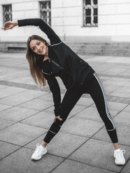 Komplet dresowy dwuczęściowy czarny OZONEE JS/YW06006/1/11