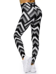 Legginsy damskie czarno-białe OZONEE O/20700
