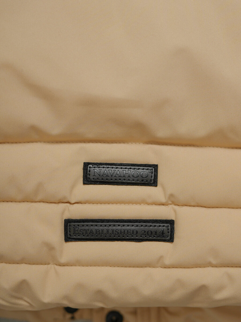 Kurtka zimowa damska długa pikowana beżowa OZONEE O/W377