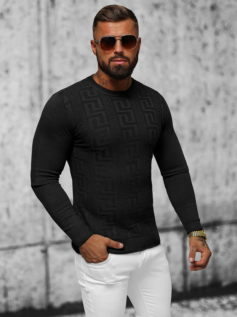 Светр чоловічій чорний OZONEE O/ZZ190126