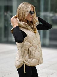 Стьобаний жіночий жилет Бежева OZONEE JS/5M3235/62