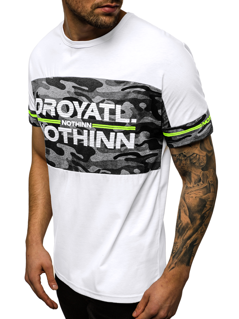 T-Shirt męski biały OZONEE JS/SS10976