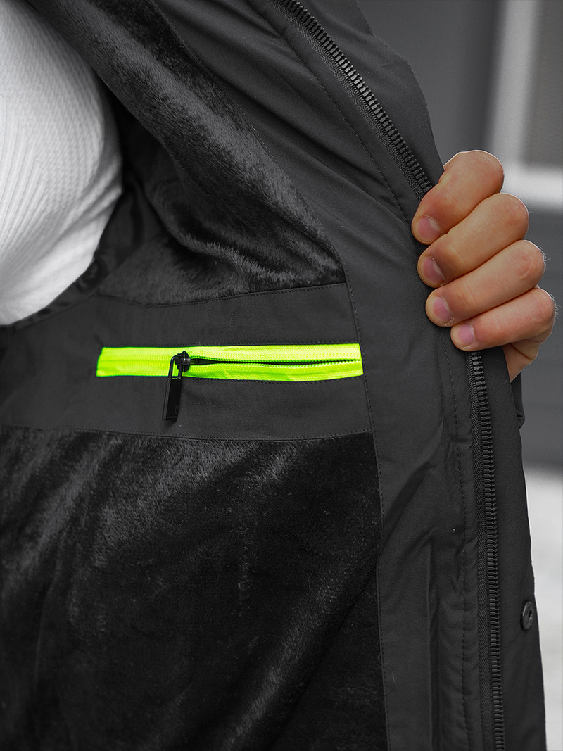 Kurtka zimowa męska czarna OZONEE JS/22M55/392