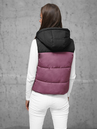 Стьобаний жіночий жилет tемно-pожева OZONEE JS/16M9112/53