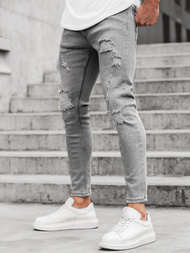 Spodnie jeansowe męskie szare OZONEE O/ES8033