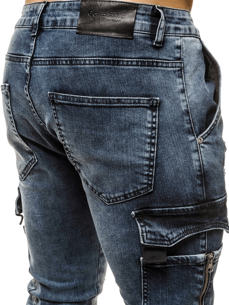 Spodnie jeansowe męskie niebieskie OZONEE DR/K139/12Z