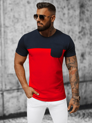 Футболка чоловіча Темно-синьо/Червона OZONEE JS/8T91/18Z