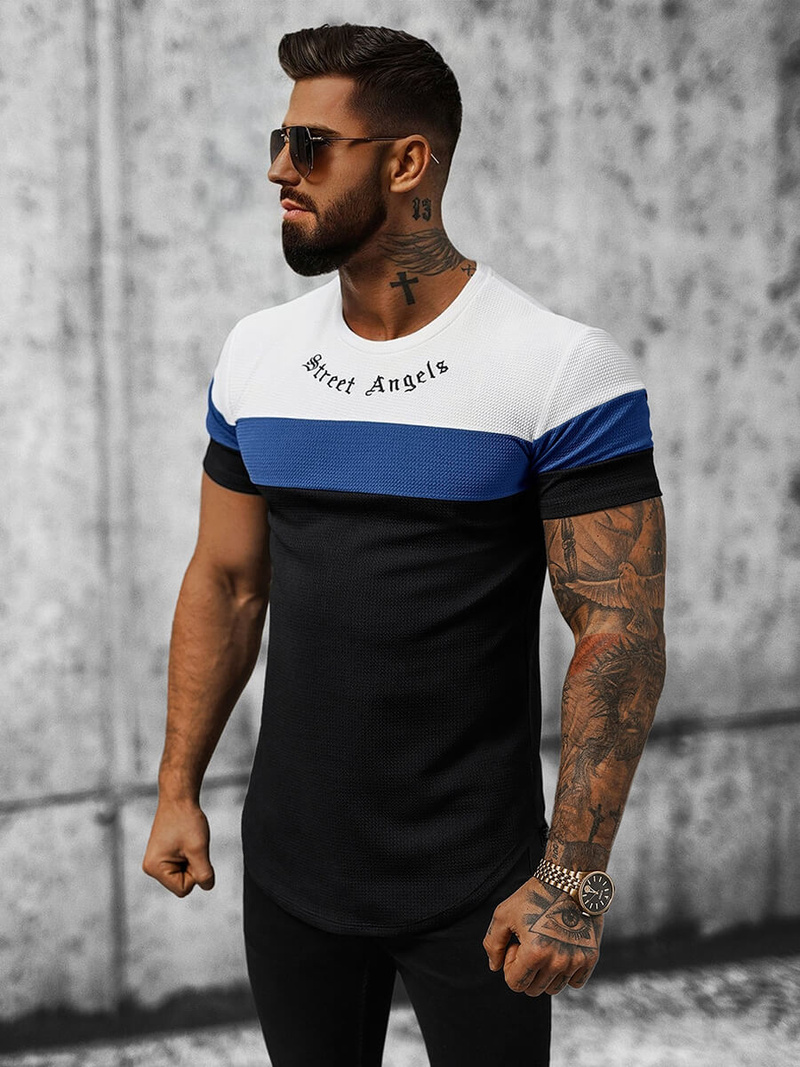 T-Shirt męski czarny OZONEE O/P1163