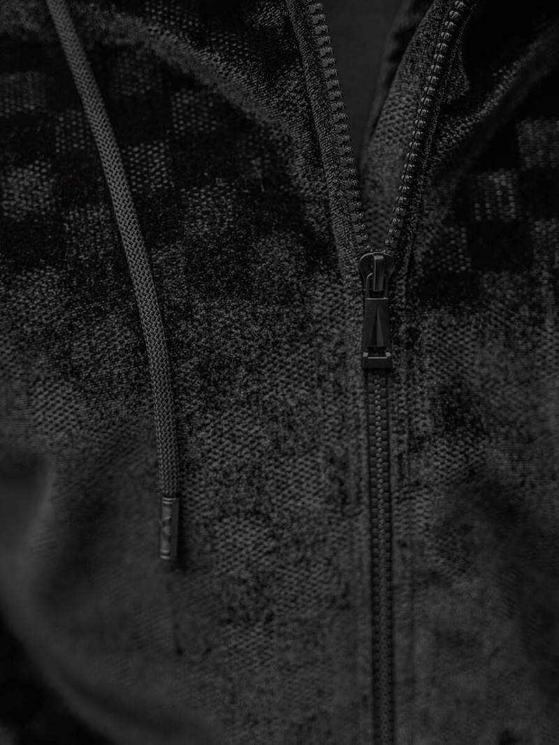 Komplet dresowy męski welurowy czarny OZONEE O/3A133/A135