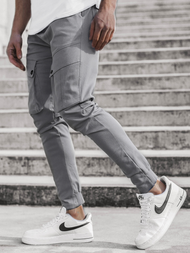 Spodnie męskie joggery szare OZONEE A/1003