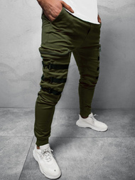 Spodnie męskie chino joggery khaki OZONEE G/11132