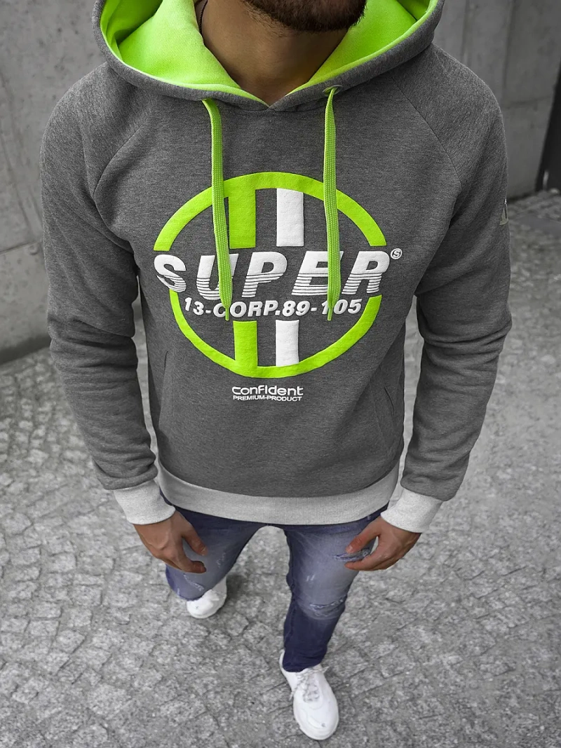 Bluza z kapturem męska grafitowa OZONEE JS/X-56