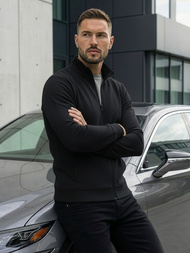 Bluza męska rozpinana czarna OZONEE JS/2002Z