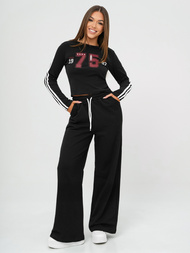 Komplet dresowy damski dwuczęściowy czarny OZONEE JS/M60815AB