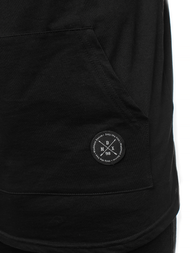 T-Shirt z kapturem męski czarny OZONEE MAD/2882Z
