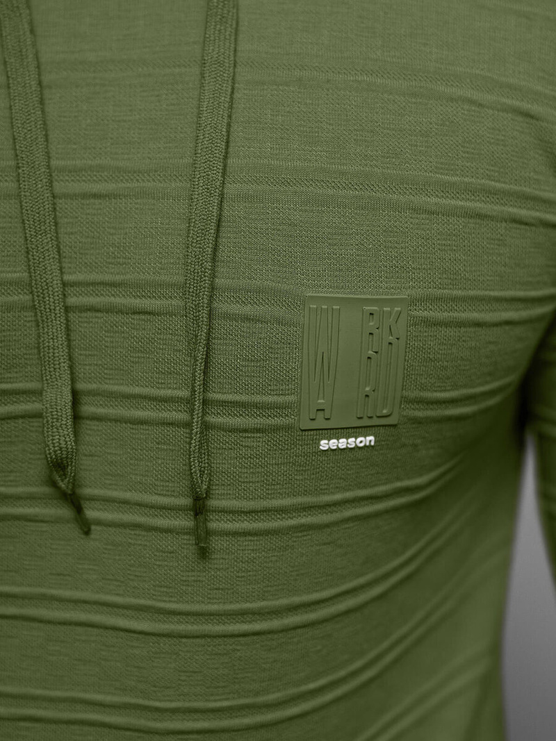 Bluza z kapturem męska khaki OZONEE O/TB2272