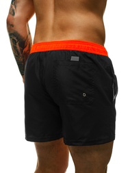 Spodenki kąpielowe męskie czarno-pomarańczowe OZONEE ST004-8