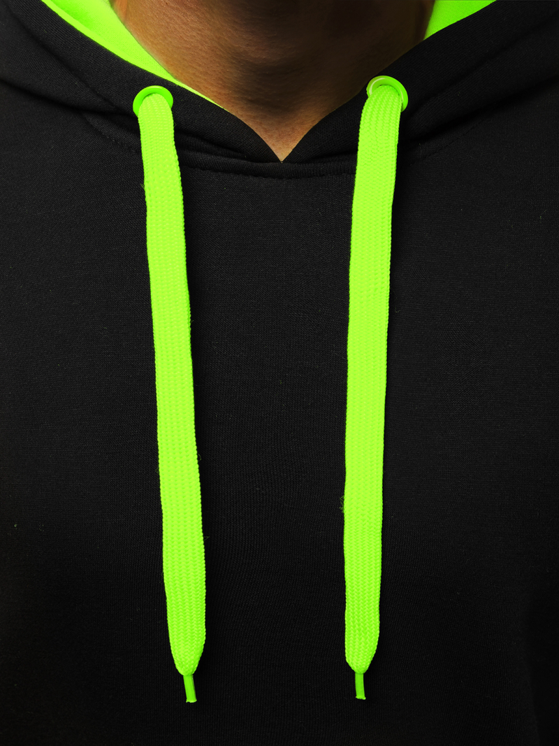 Bluza z kapturem męska czarno-seledynowa OZONEE JS/2012