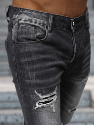 Spodnie jeansowe męskie slim fit czarne OZONEE NB/MP0075N