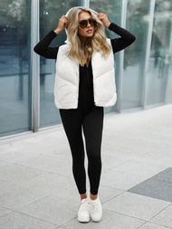 Kamizelka damska pikowana biała OZONEE JS/16M9291/281