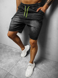 Spodenki męskie jeansowe czarne OZONEE JS/KK1078Z