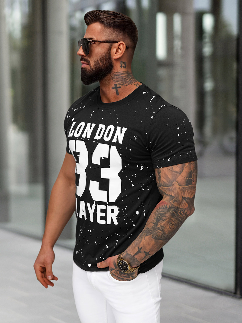 Футболка Чоловіча Чорна OZONEE JS/8B1388/3