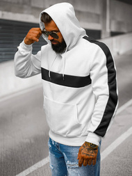 Bluza z kapturem męska biała OZONEE JS/3B565