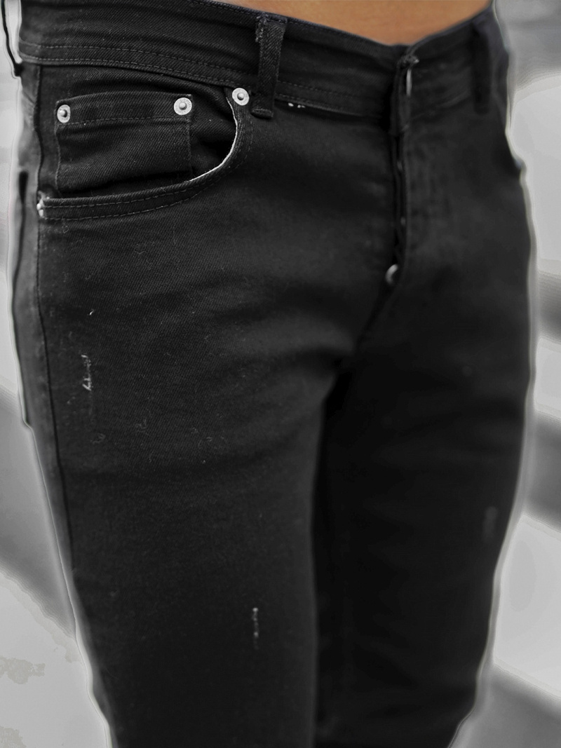 Spodnie jeansowe męskie czarne OZONEE E/5195/01