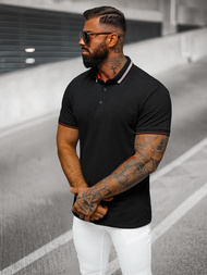 Koszulka męska polo czarna OZONEE O/DA729