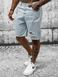 Spodenki męskie jeansowe jasno-niebieskie OZONEE DP/173