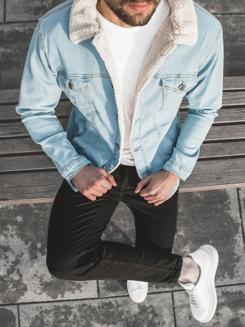 Kurtka męska jasno-niebieska OZONEE O/W1074