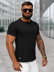 T-shirt męski slim fit czarny OZONEE O/QQ1388