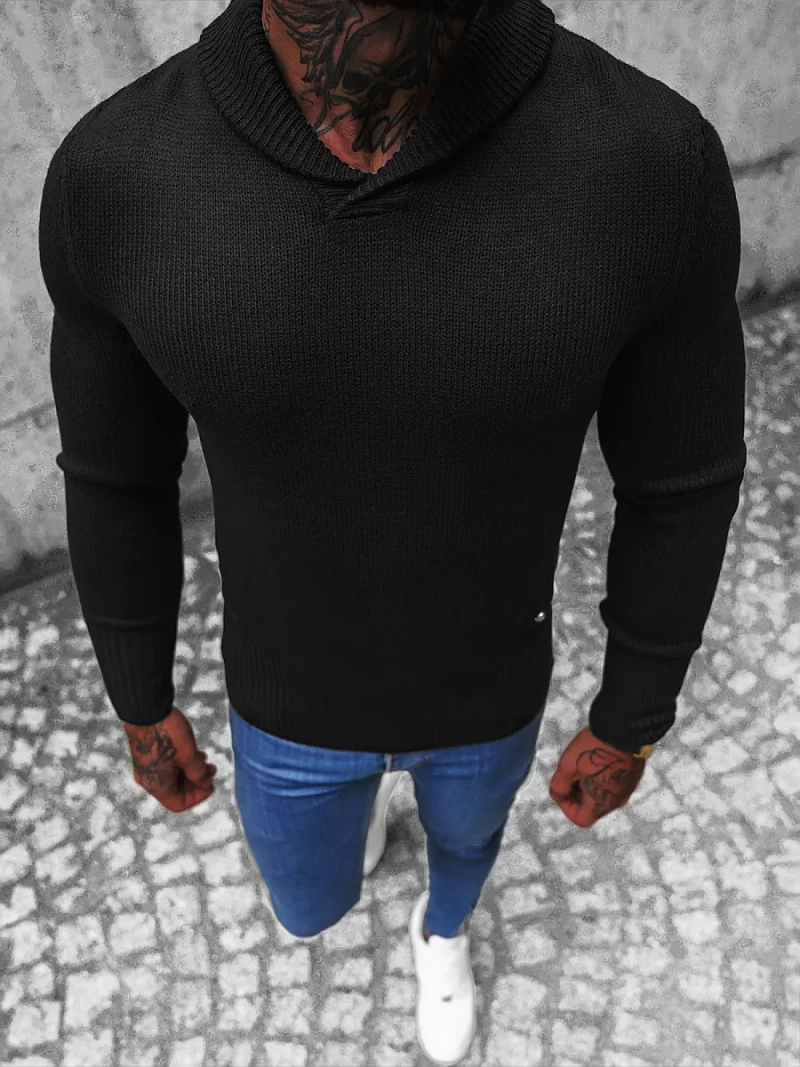 Sweter męski czarny OZONEE NB/MM6018/4