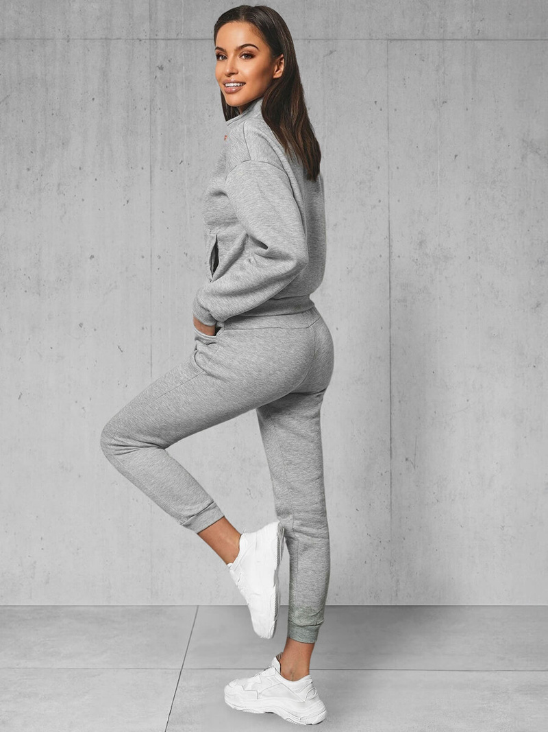 Komplet dresowy dwuczęściowy damski szary OZONEE JS/8C70/2