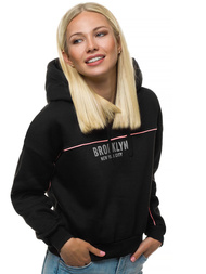 Bluza z kapturem damska czarna OZONEE JS/KSW2002