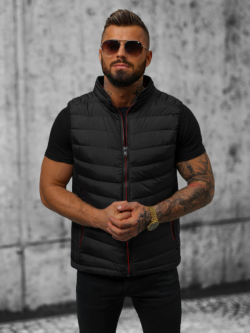 Kamizelka męska pikowana czarna OZONEE N/7133Z