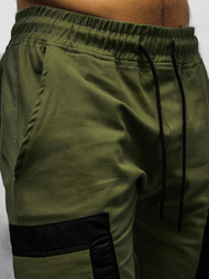 Spodnie męskie chino joggery khaki OZONEE G/11131