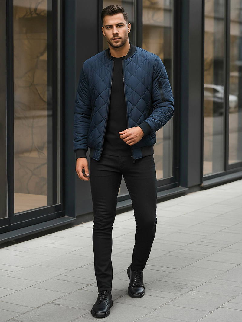 Kurtka męska pikowana granatowa OZONEE JS/MY01Z