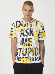T-Shirt męski z nadrukiem biały OZONEE MR/21519
