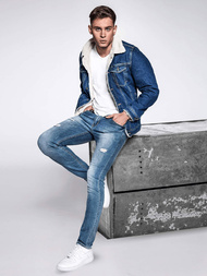 Spodnie męskie jeans niebieskie OZONEE T/6616