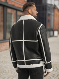 Kurtka skórzana męska czarna OZONEE JS/11Z8270