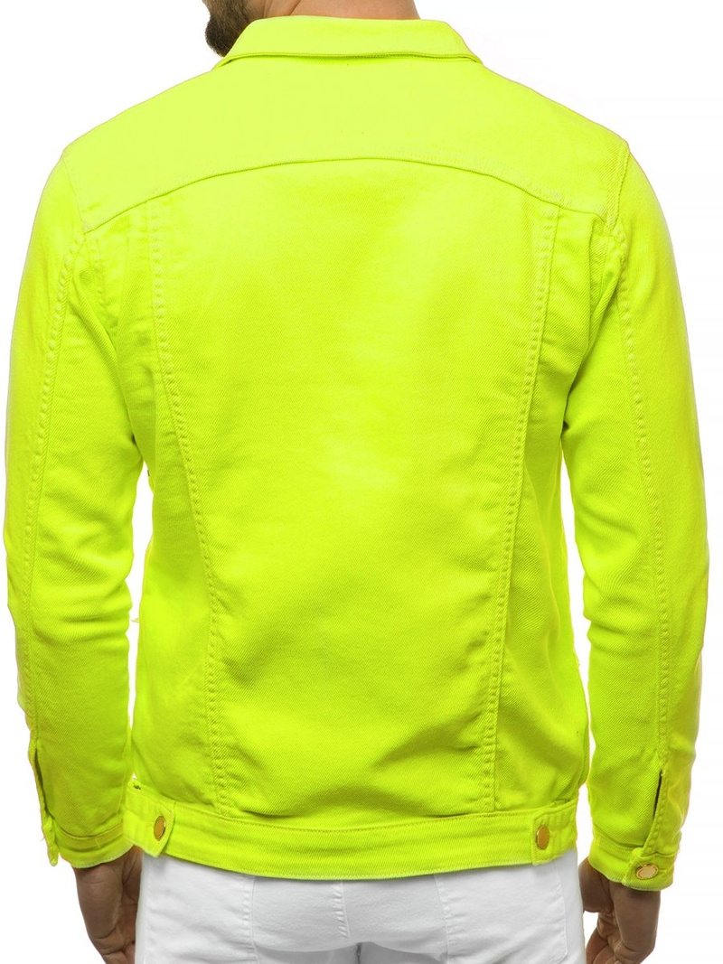 Kurtka jeans męska seledynowa OZONEE G/620