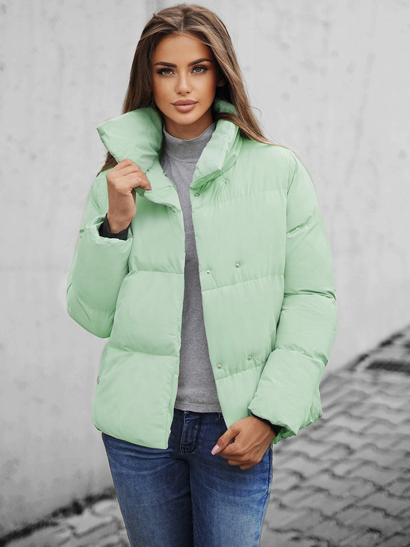 Kurtka zimowa damska pikowana miętowa OZONEE JS/M23062/236Z