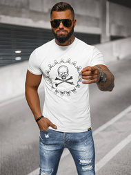 T-shirt męski slim fit biały OZONEE NB/MT3068