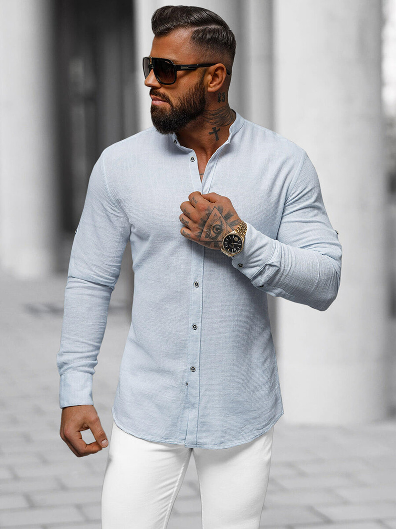 Koszula męska jasno-niebieska OZONEE O/V84