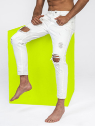 Spodnie jeansowe męskie białe OZONEE B/55082