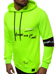 Bluza z kapturem męska zielona-neon OZONEE MACH/3105Z